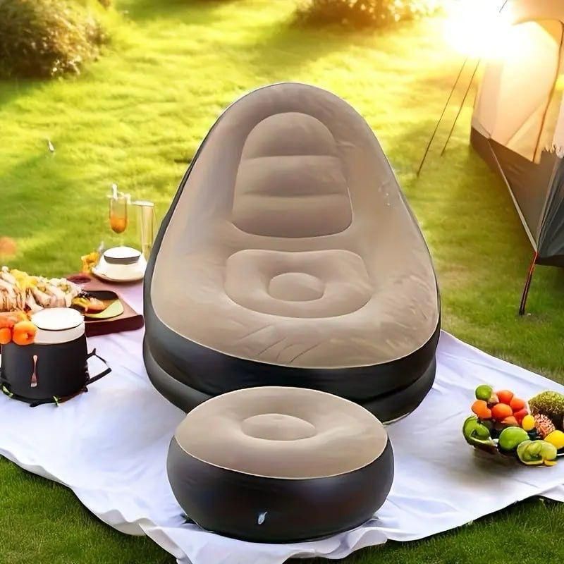 2 in 1 Inflatable Sofa Ottoman for Indoor and Outdoor Relaxation