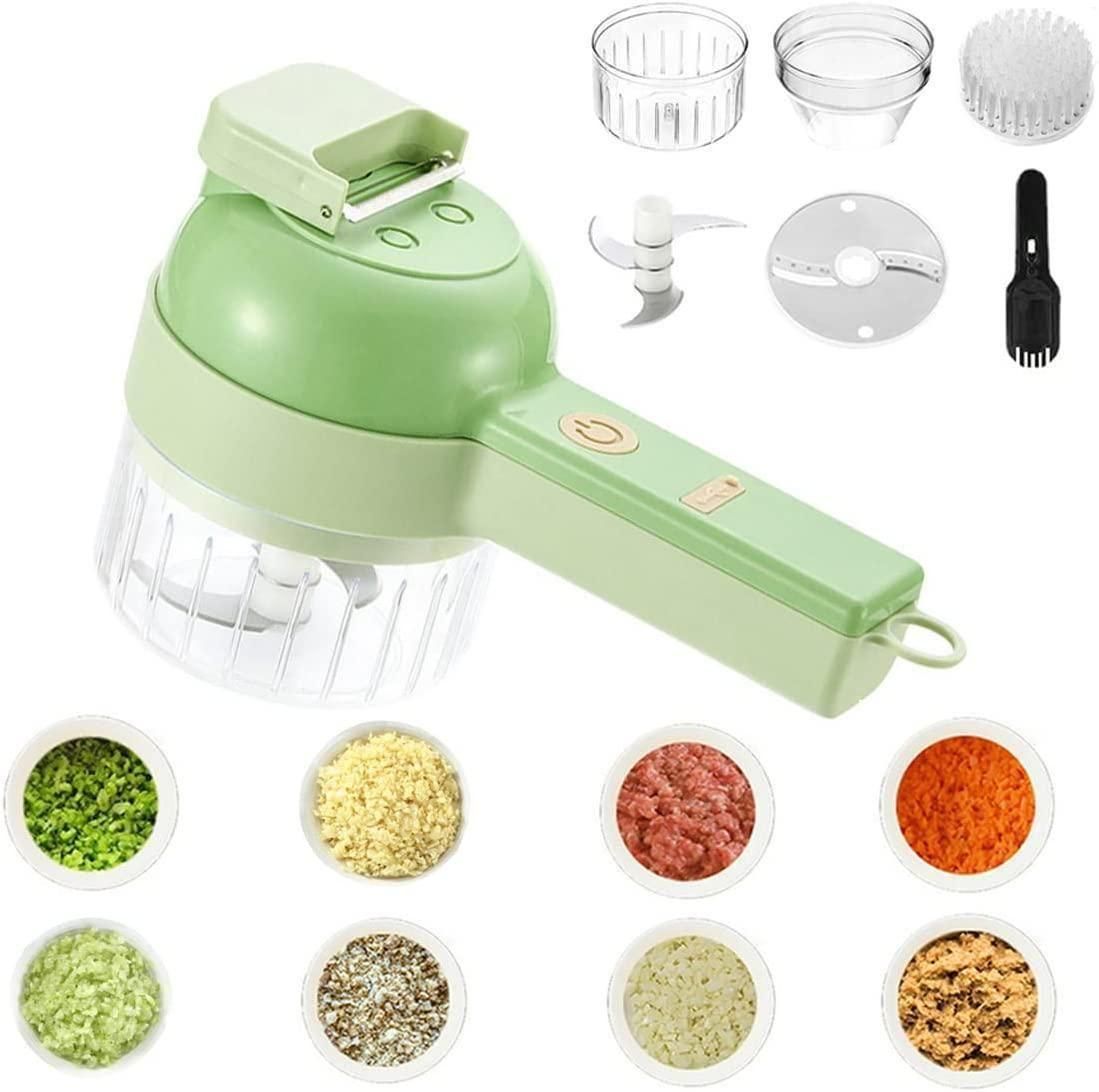 Portable 4-in-1 Handheld Electric Food Processor & Vegetable Chopper Set