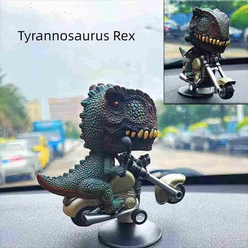 360-degree Tyrannosaurus Rex on Motorcycle Dashboard Ornament