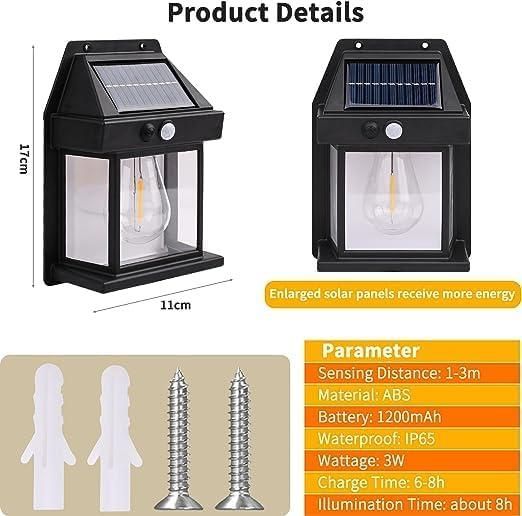 Solar Wall Light with Motion Sensor – Outdoor Waterproof LED Garden Lamp