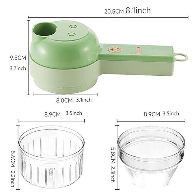 Portable 4-in-1 Handheld Electric Food Processor & Vegetable Chopper Set