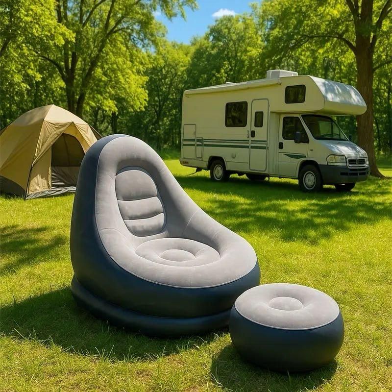 2 in 1 Inflatable Sofa Ottoman for Indoor and Outdoor Relaxation