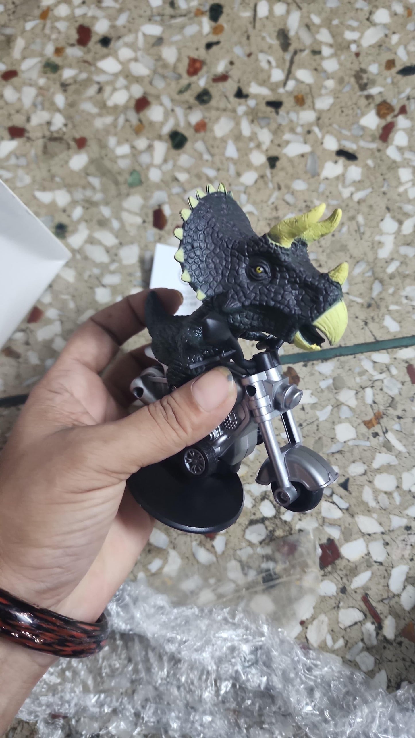 360-degree Tyrannosaurus Rex on Motorcycle Dashboard Ornament