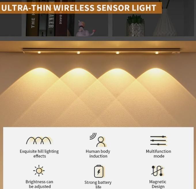 Rechargeable Wireless Motion Sensor LED Under Cabinet Lights
