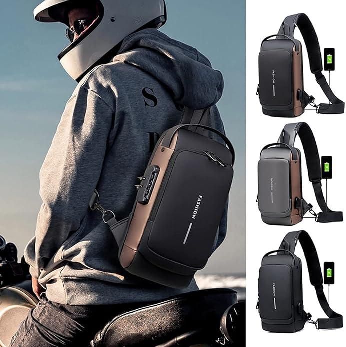 Lightweight Anti-Theft Sling Backpack with USB Charging Port
