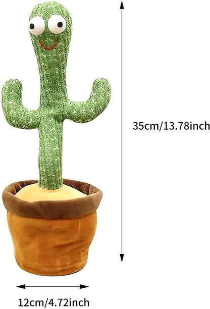 USB Rechargeable Dancing Cactus Toy – Singing & Talking Plush for Kids