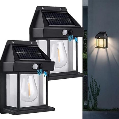 Solar Wall Light with Motion Sensor – Outdoor Waterproof LED Garden Lamp