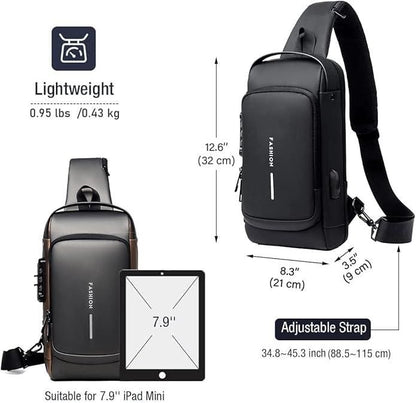 Lightweight Anti-Theft Sling Backpack with USB Charging Port