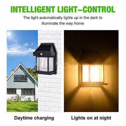 Solar Wall Light with Motion Sensor – Outdoor Waterproof LED Garden Lamp