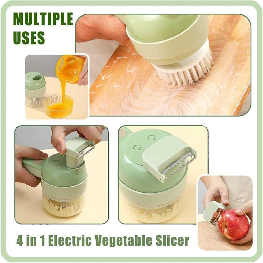 Portable 4-in-1 Handheld Electric Food Processor & Vegetable Chopper Set