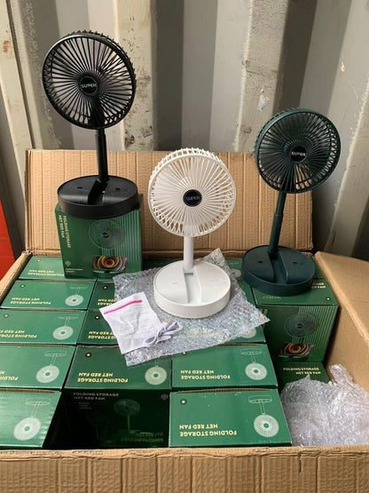 Portable Folding Table Fan – Rechargeable, Adjustable, and Quiet Cooling Fan for Home & Office