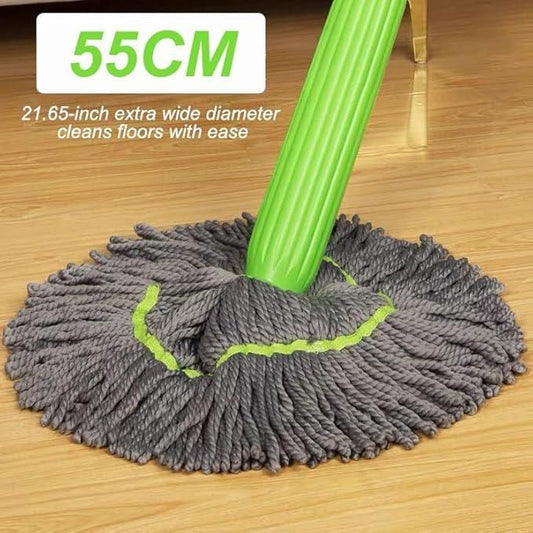 55CM Extra Wide Diameter Microfiber Mop Head with Green Handle