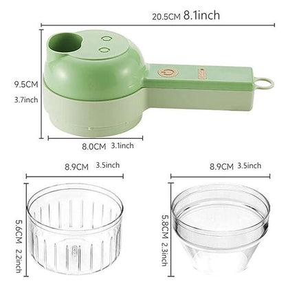 Portable 4-in-1 Handheld Electric Food Processor & Vegetable Chopper Set