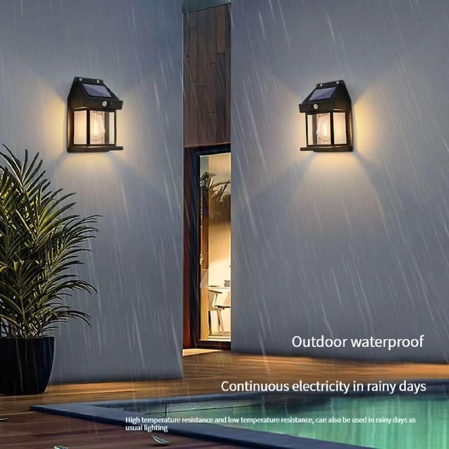 Solar Wall Light with Motion Sensor – Outdoor Waterproof LED Garden Lamp