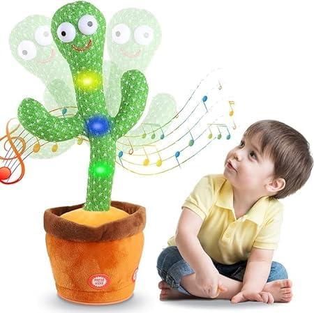 USB Rechargeable Dancing Cactus Toy – Singing & Talking Plush for Kids