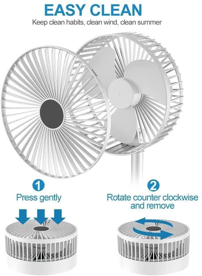 Portable Folding Table Fan – Rechargeable, Adjustable, and Quiet Cooling Fan for Home & Office