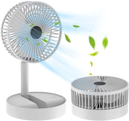 Portable Folding Table Fan – Rechargeable, Adjustable, and Quiet Cooling Fan for Home & Office
