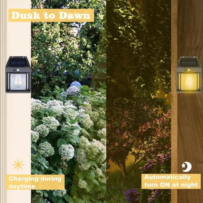Solar Wall Light with Motion Sensor – Outdoor Waterproof LED Garden Lamp