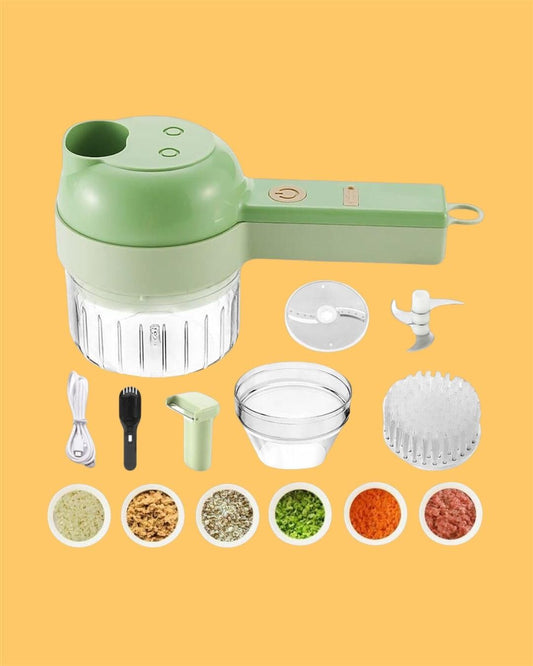 Portable 4-in-1 Handheld Electric Food Processor & Vegetable Chopper Set