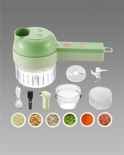 Portable 4-in-1 Handheld Electric Food Processor & Vegetable Chopper Set